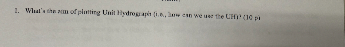 What's the aim of plotting Unit Hydrograph ( i .