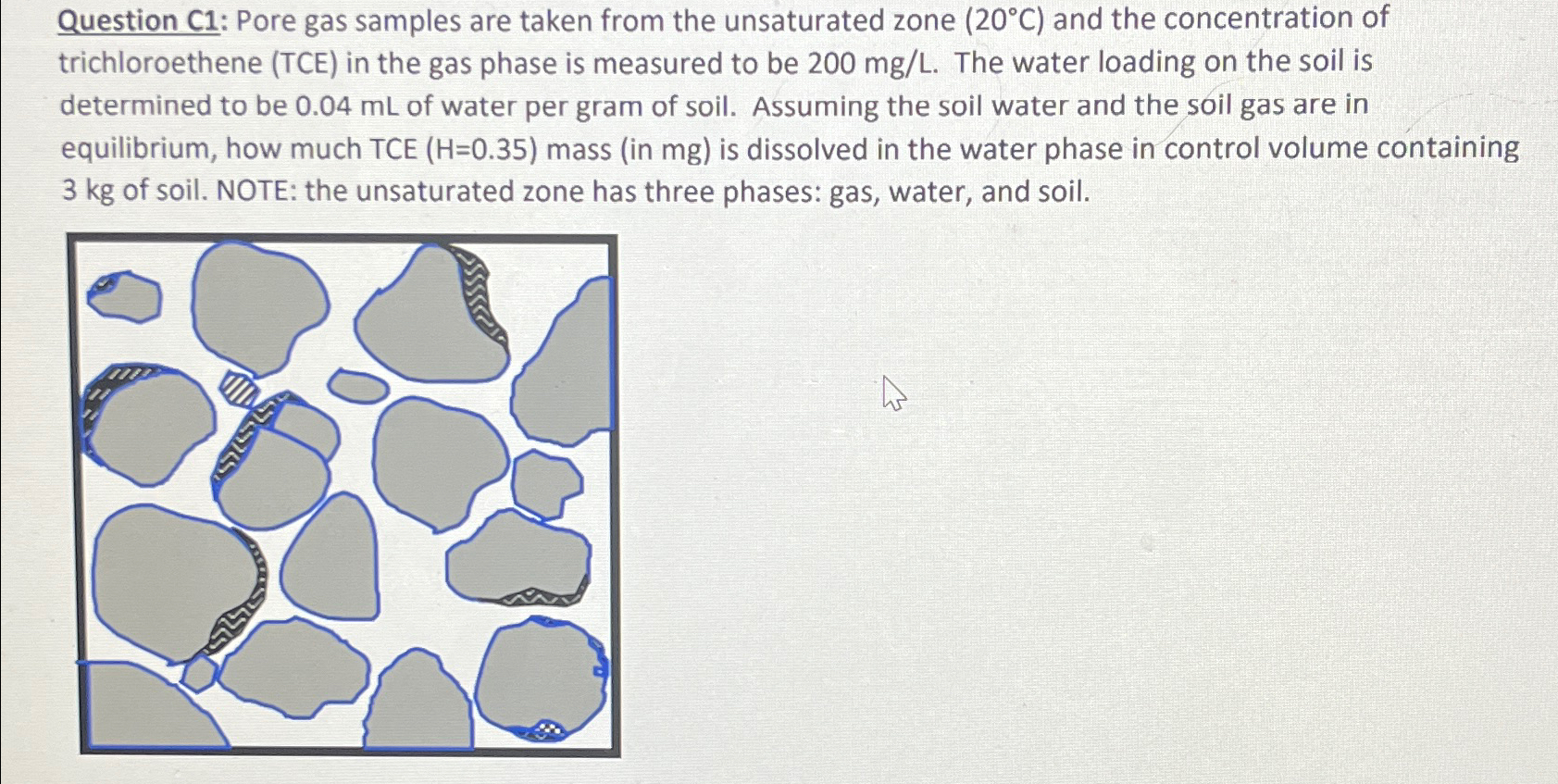 Question C 1 : Pore gas samples are taken from