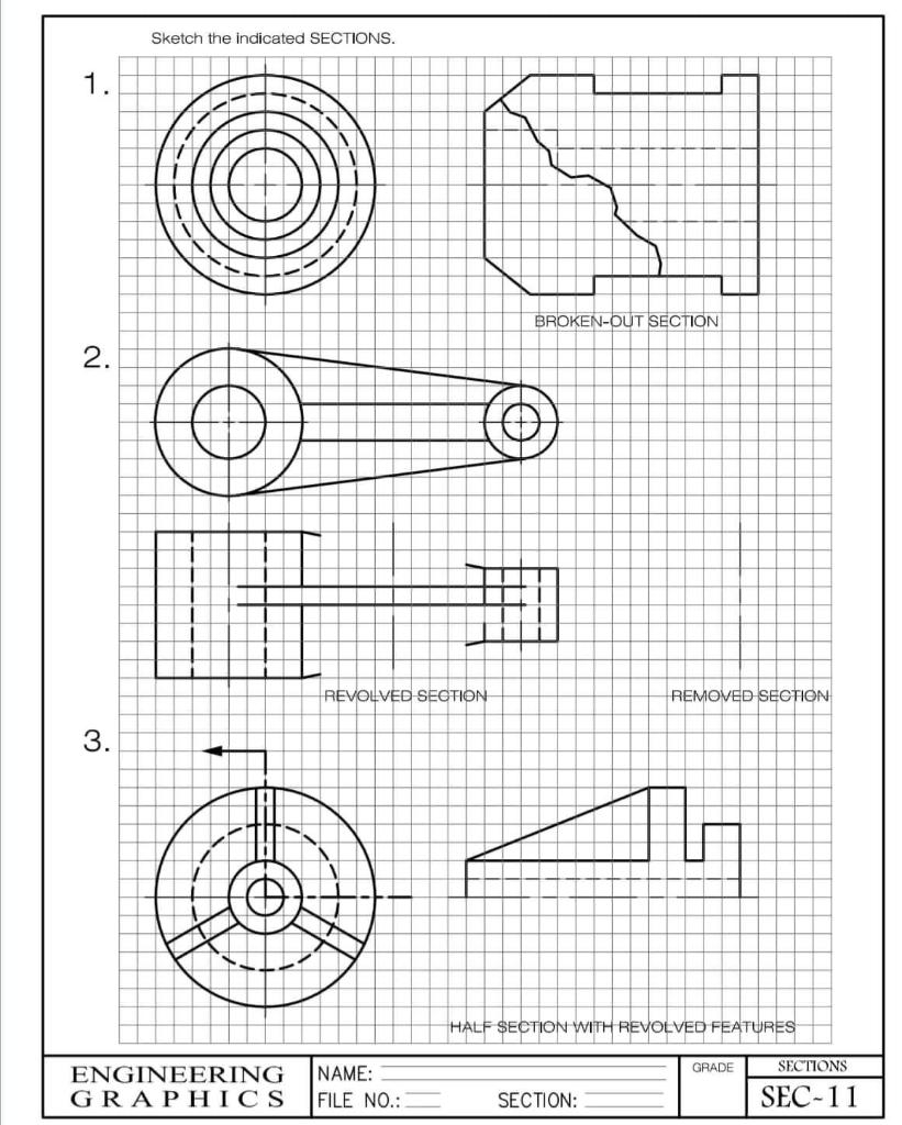 Sketch the indicated sections