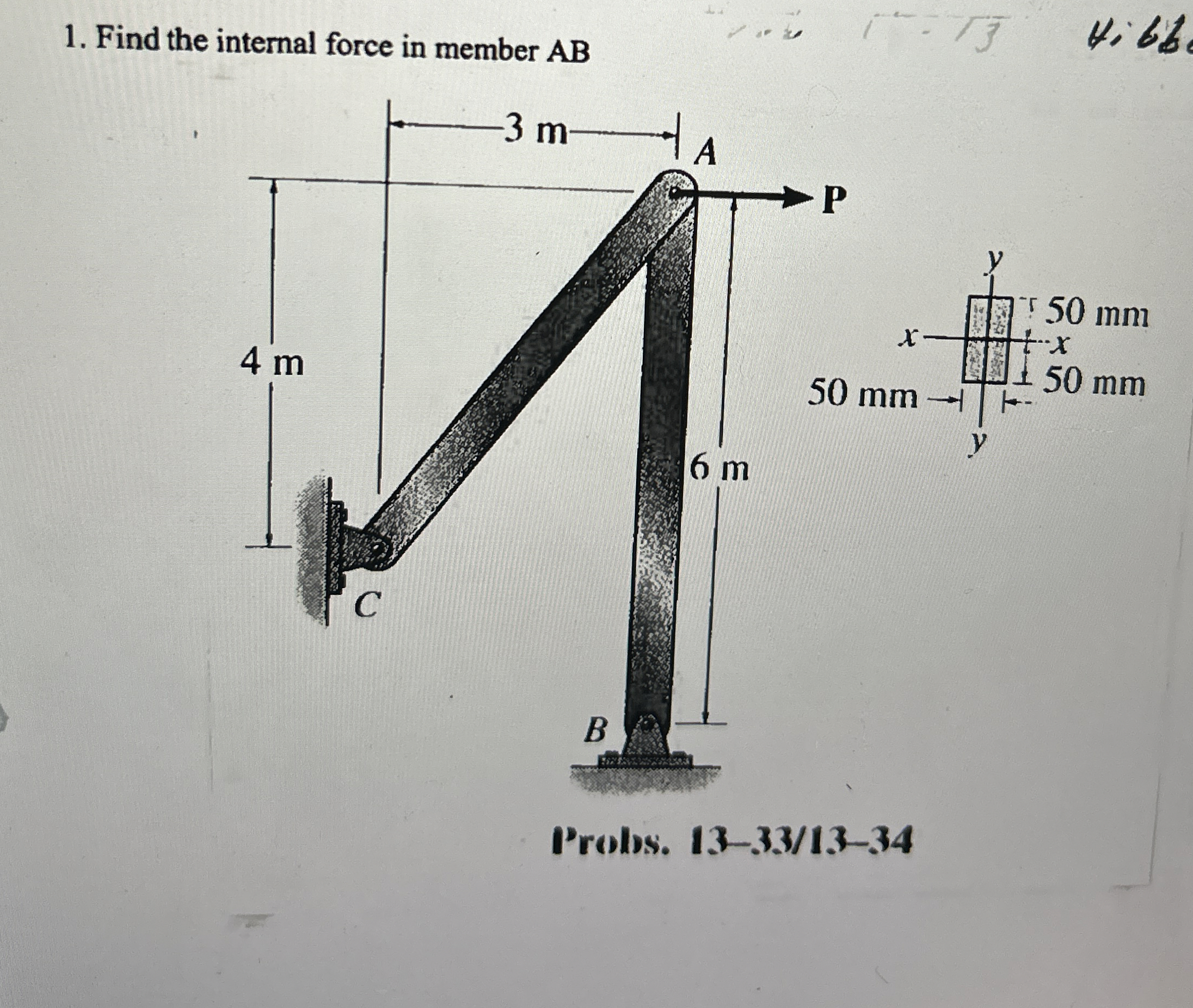 Find the internal force in member A B i b b .