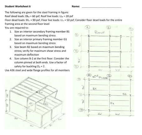 1 . Size an interior secondary framing member B 1