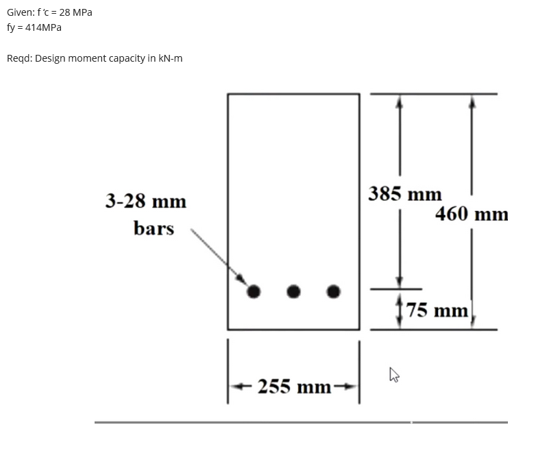 Given: f ' c = 2 8 M P fy = 4 1 4 MPa Reqd: