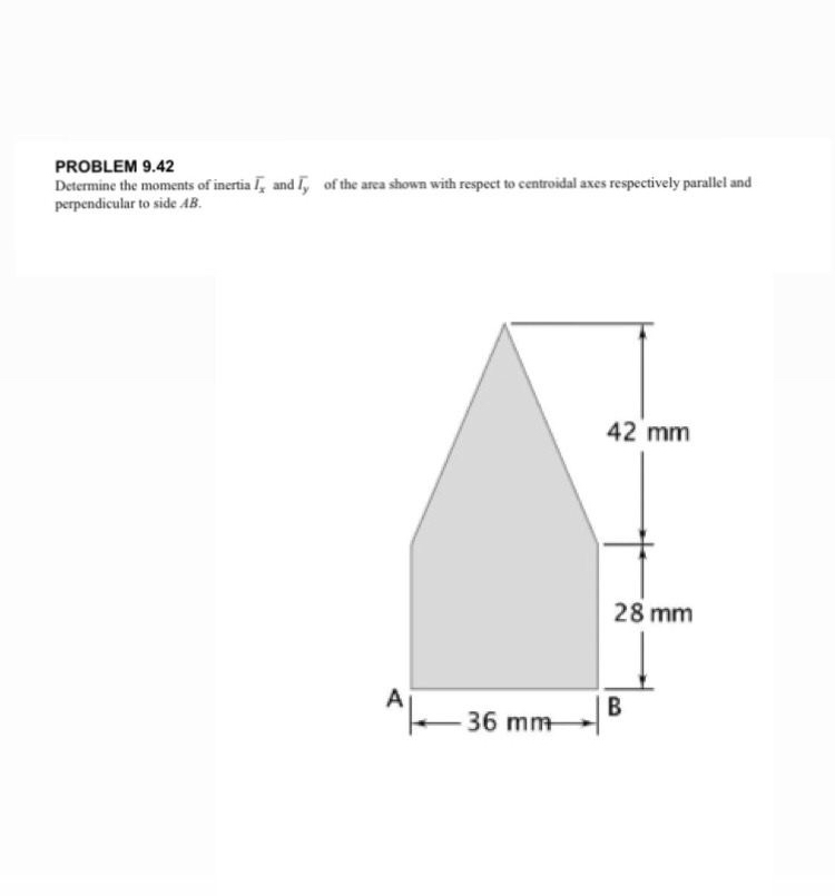 PROBLEM 9 . 4 2 Determine the moments of inertia