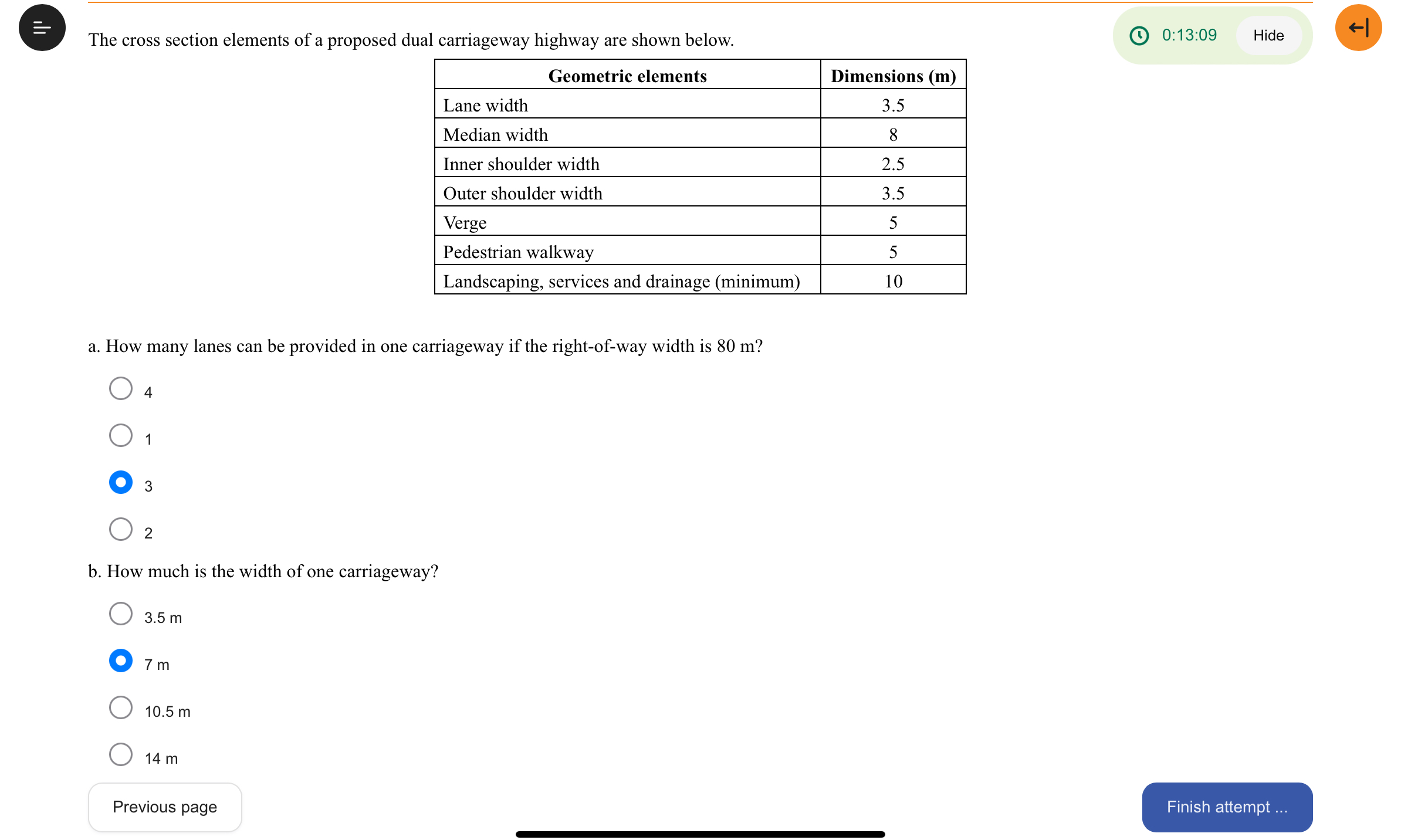 The cross section elements of a proposed dual