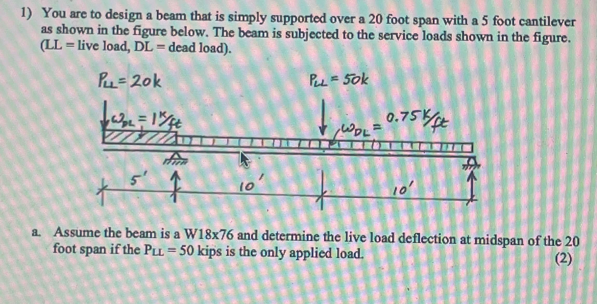 You are to design a beam that is simply supported