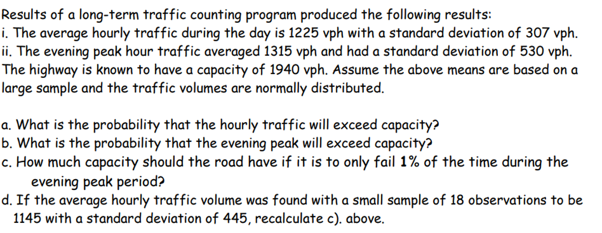 Results of a long - term traffic counting program