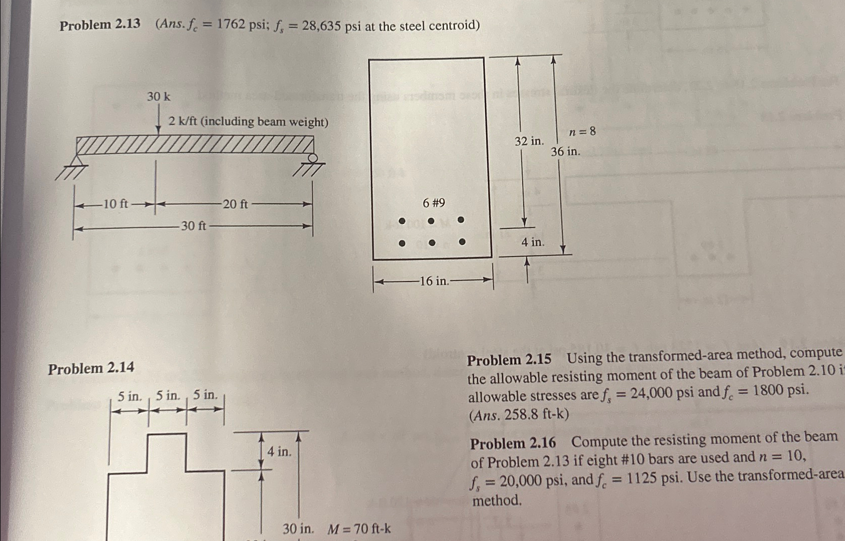 Problem 2 . 1 6 Compute the resisting moment of