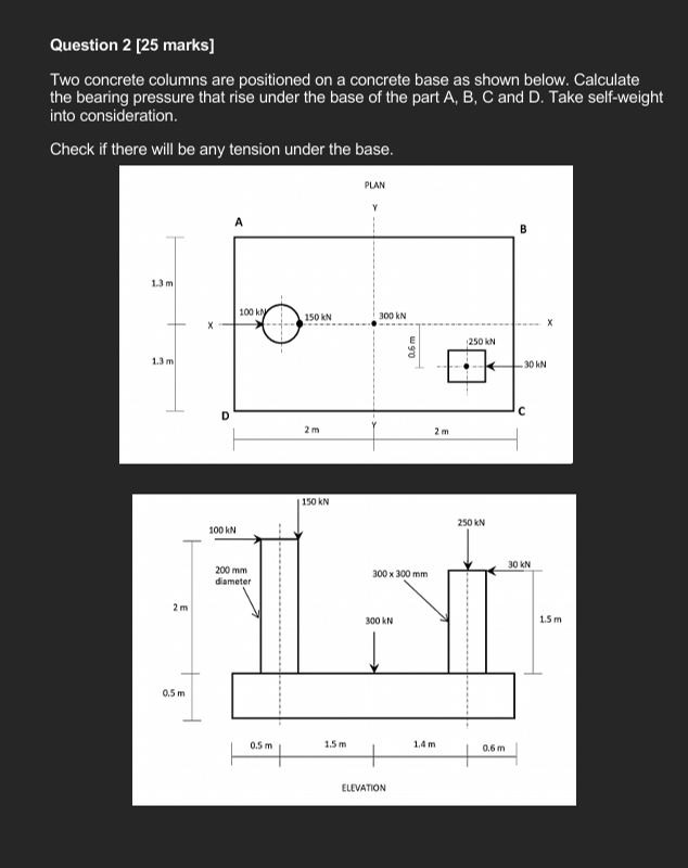 Question 2 [ 2 5 marks ] Two concrete columns are