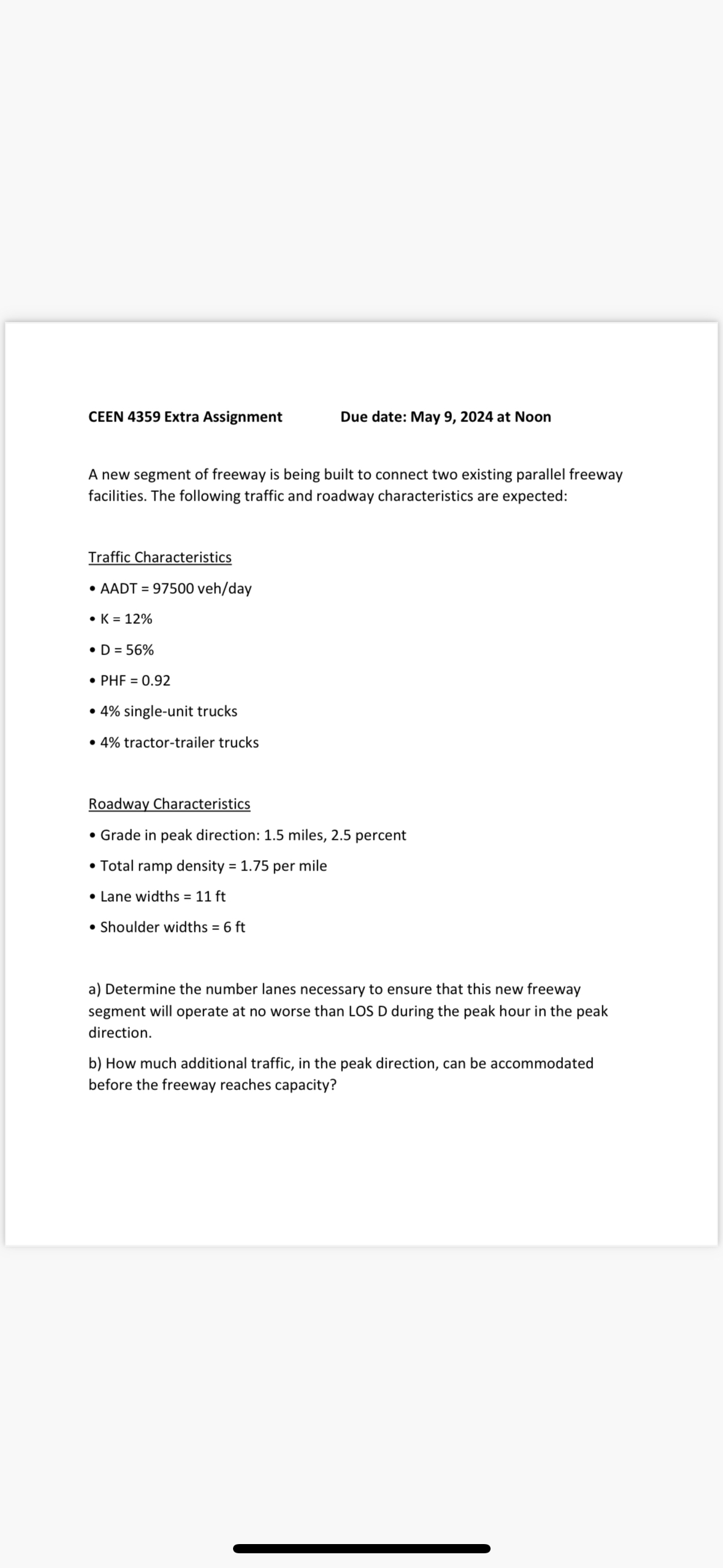 CEEN 4 3 5 9 Extra Assignment Due date: May 9 , 2