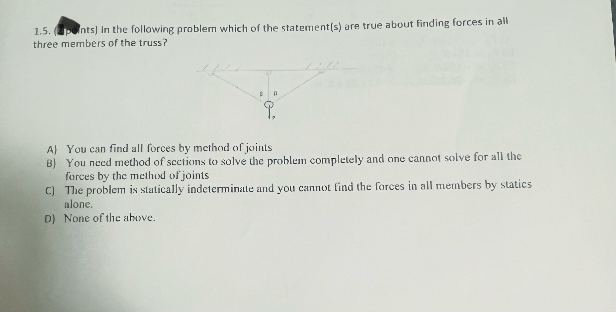 1 . 5 . ( 2 points ) In the following problem
