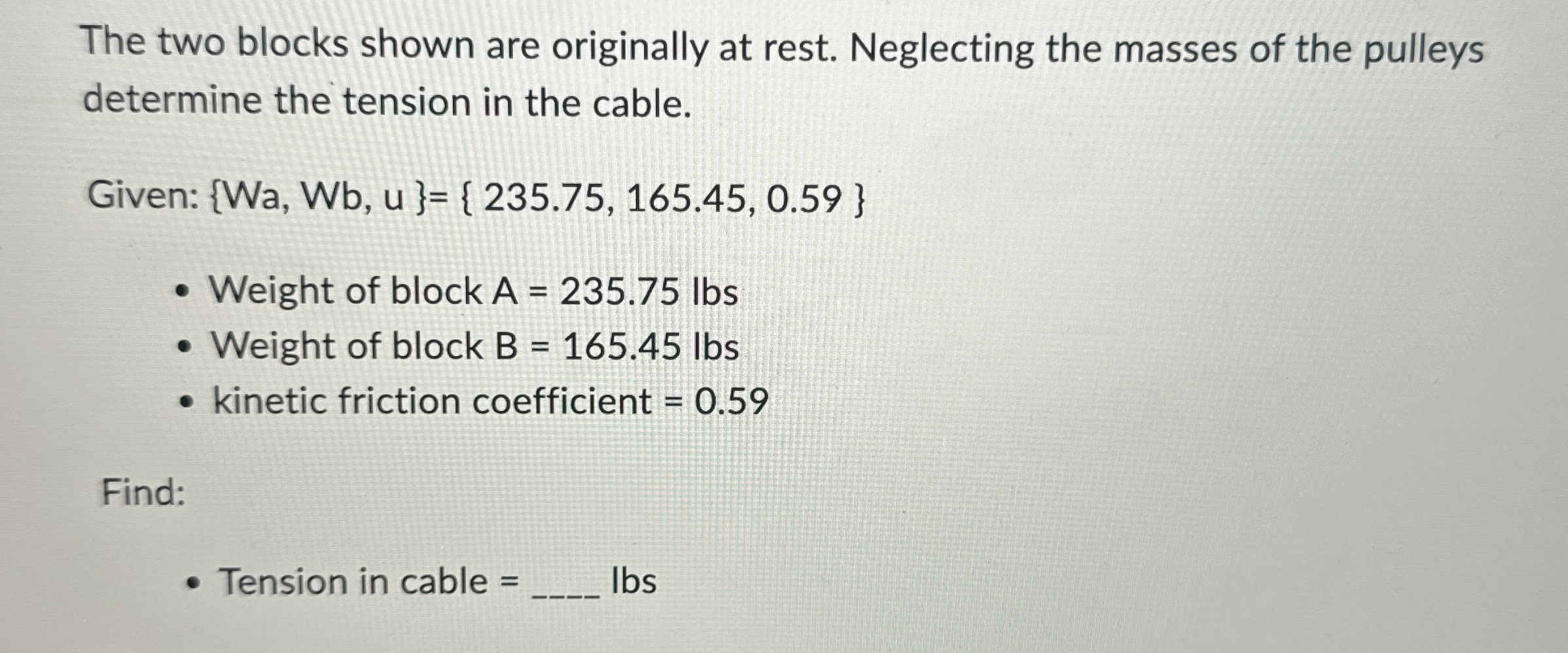 The two blocks shown are originally at rest.