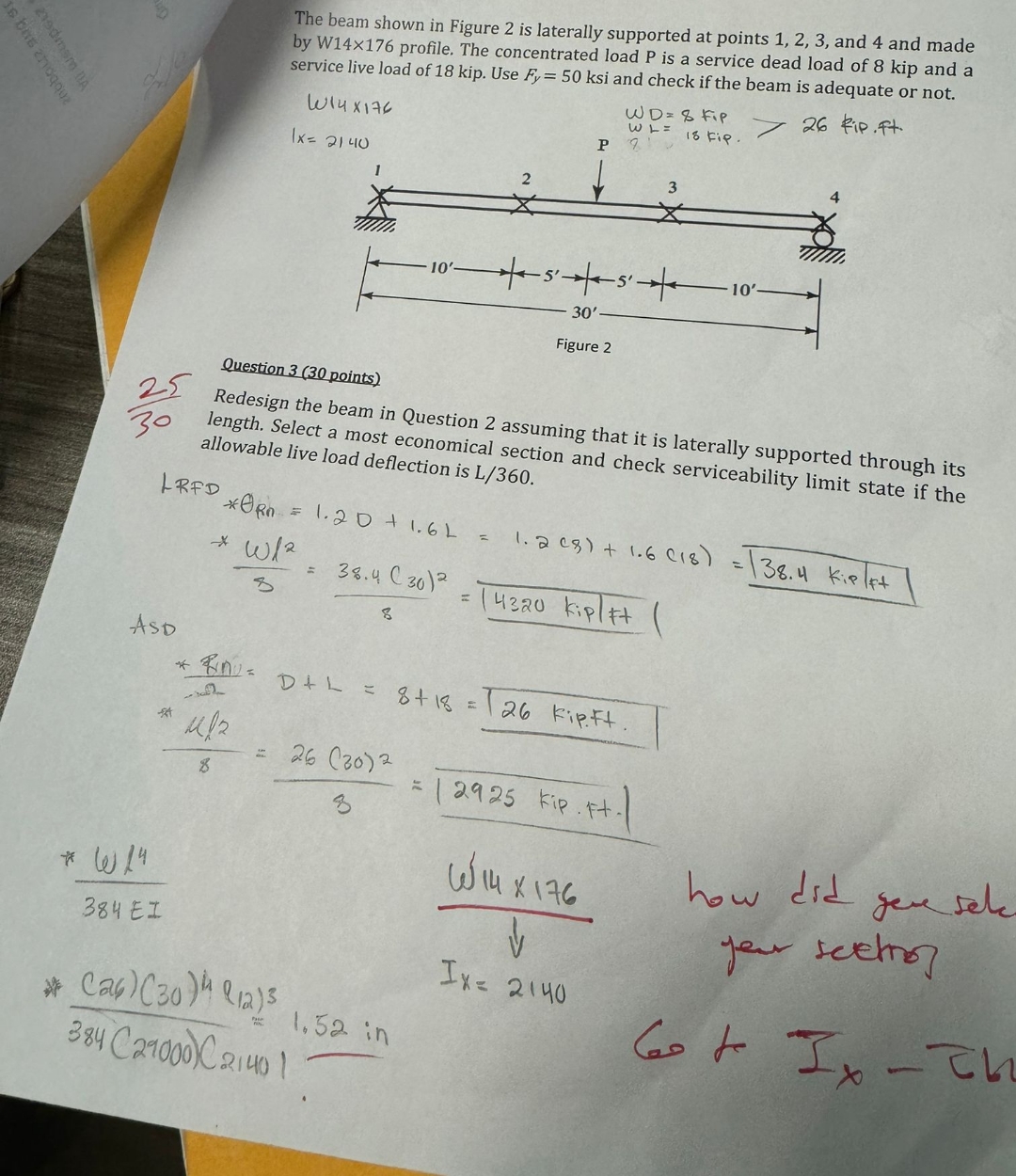 The beam shown in Figure 2 is laterally supported