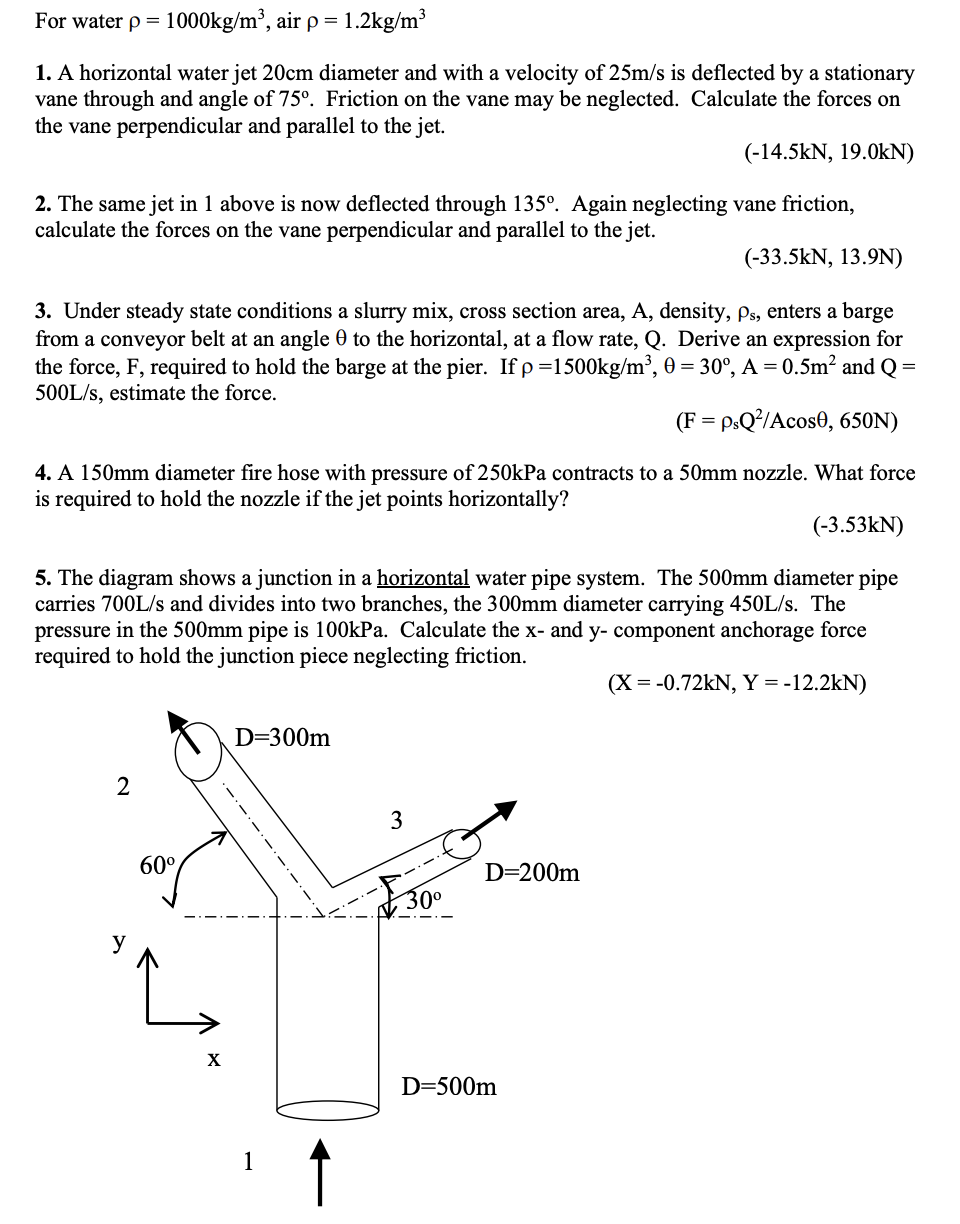 For water = 1 0 0 0 k g m 3 , air = 1 . 2 k g m 3