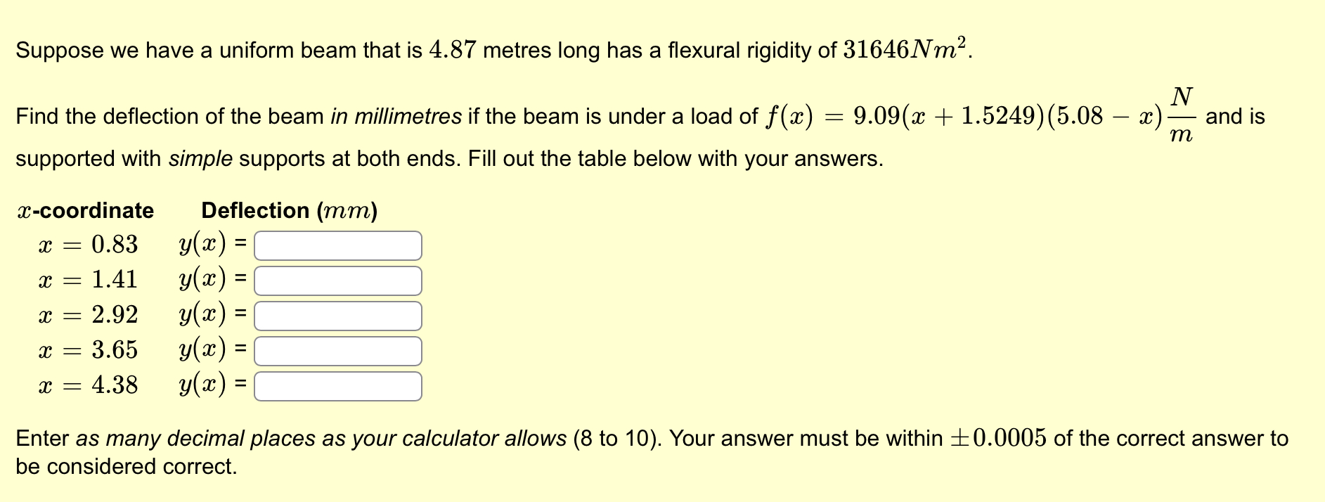 Suppose we have a uniform beam that is 3 . 8 3