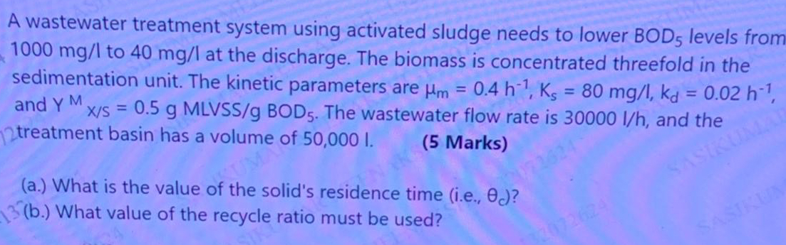 A wa A wastewater treatment system using