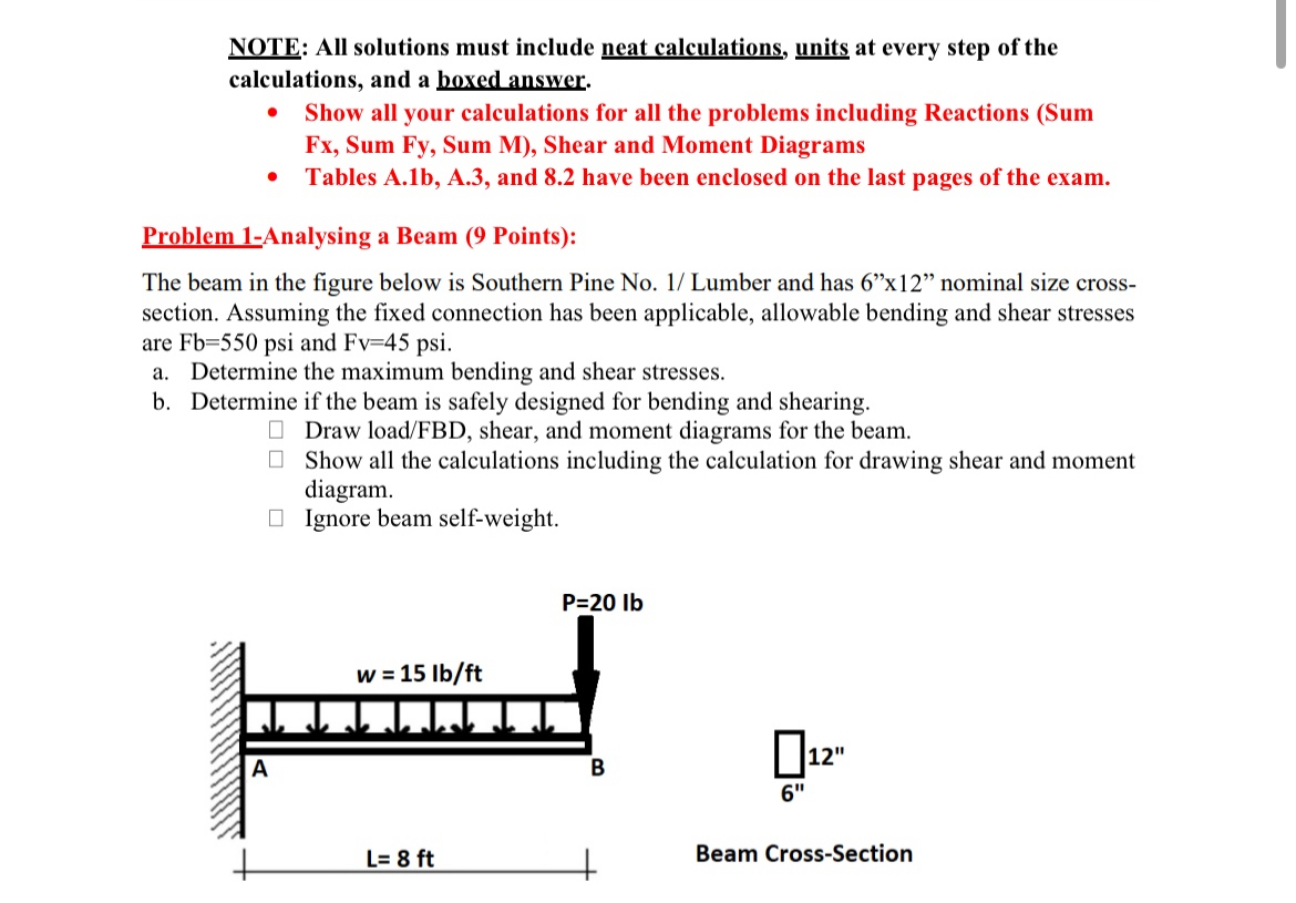 NOTE: All solutions must include neat