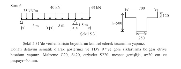 Design the beam given in Figure 5 . 3 1 by