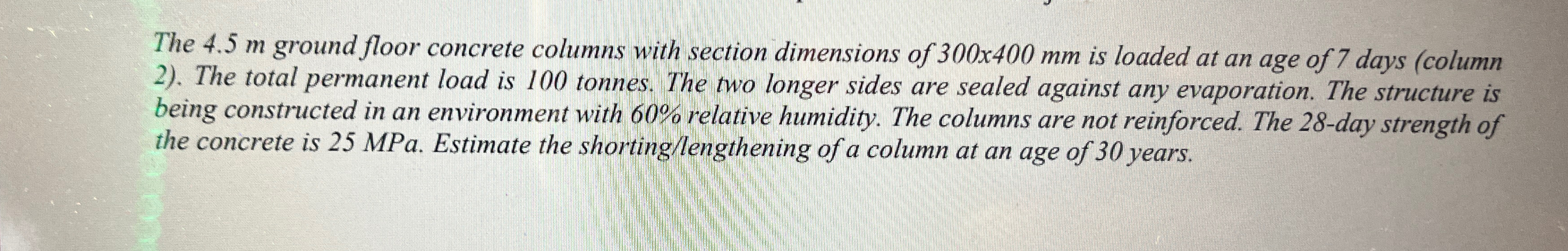 The 4 . 5 m ground floor concrete columns with