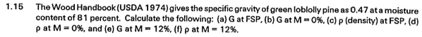 1 . 1 6 The Wood Handbook ( USDA 1 9 7 4 ) gives
