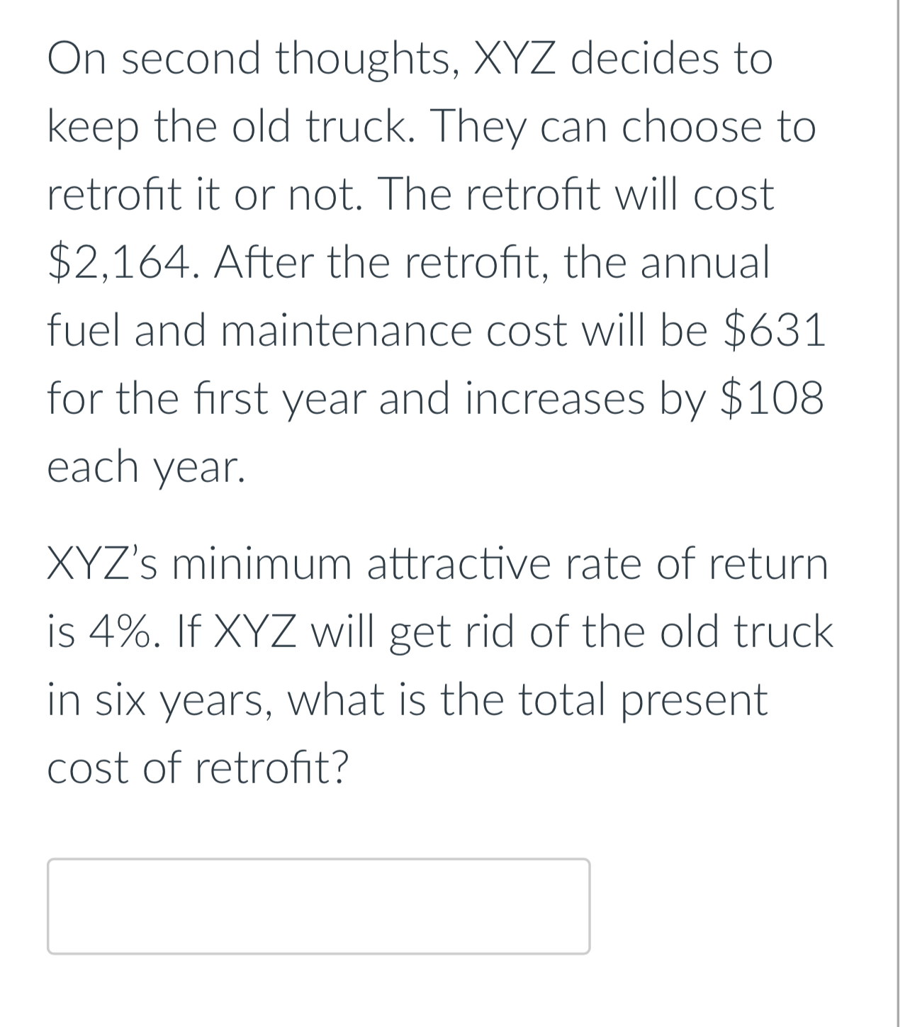 On second thoughts, x Y Z decides to keep the old