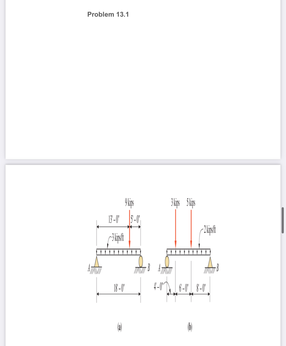 Problem 1 3 . 1 Slove by using yhe shear - moment