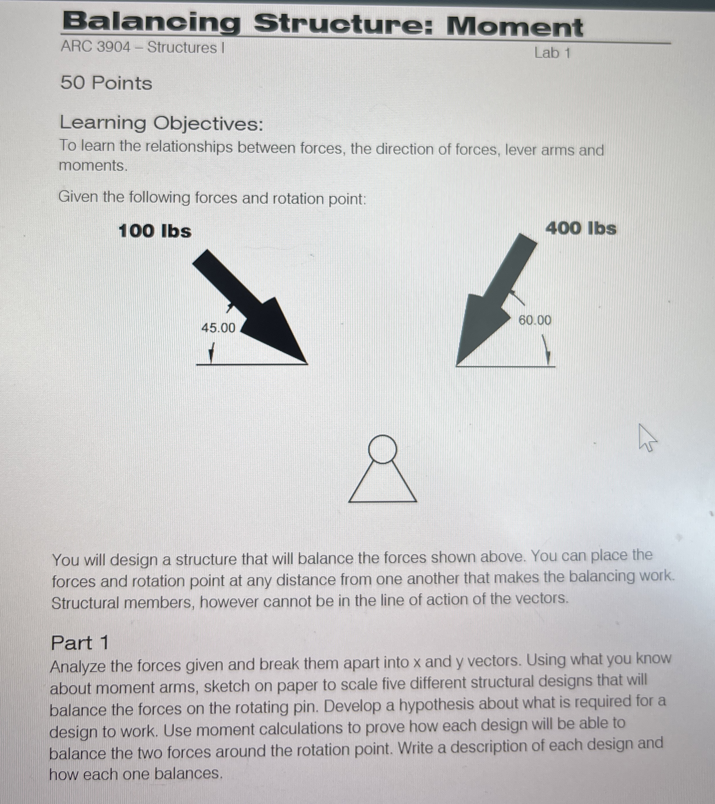 Balanoing Struoture: Moment ARC 3 9 0 4 -