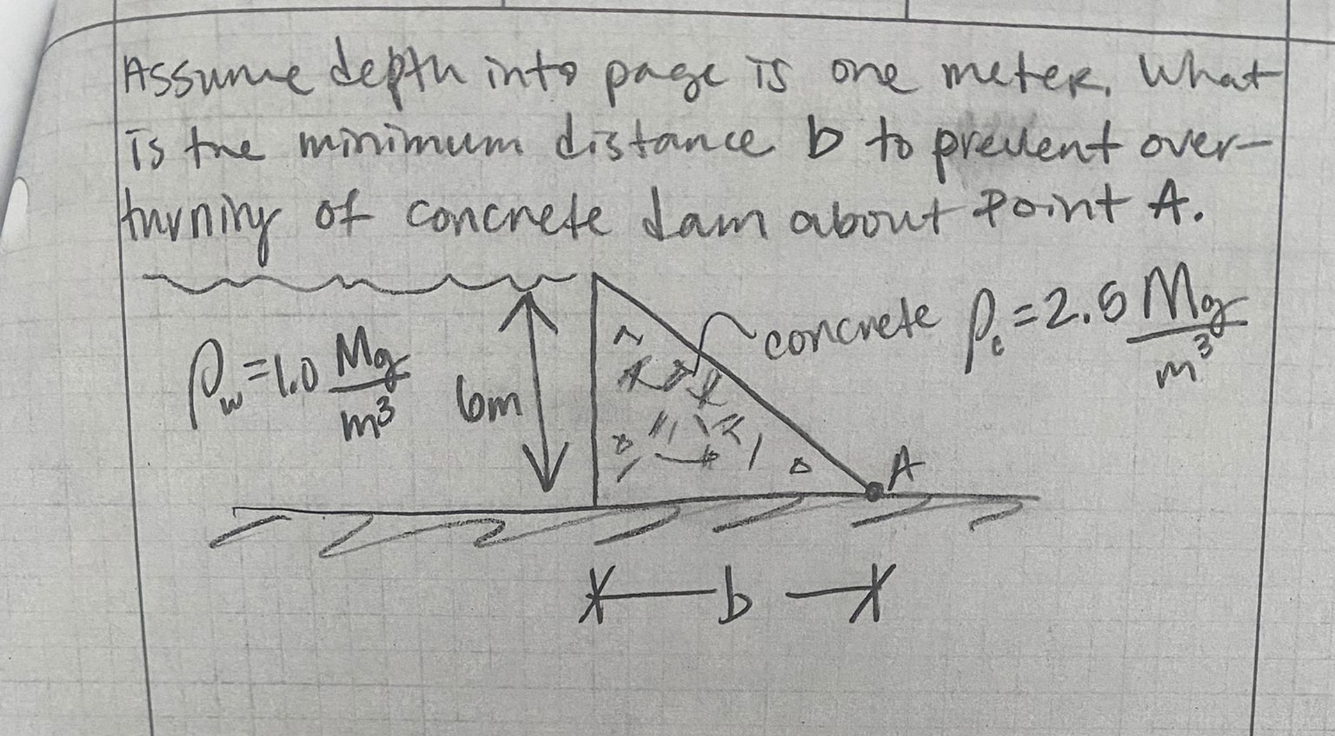 Assume depth ints page is one meter. What is tre