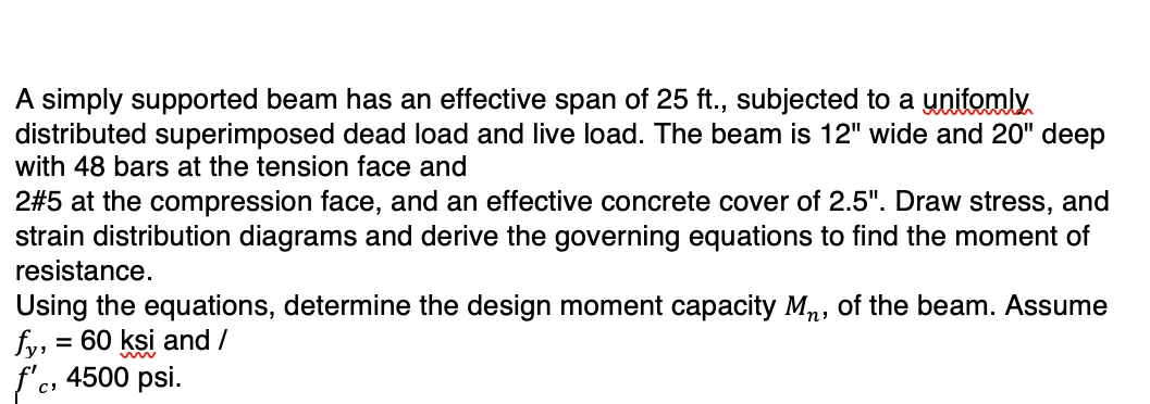 A simply supported beam has an effective span of
