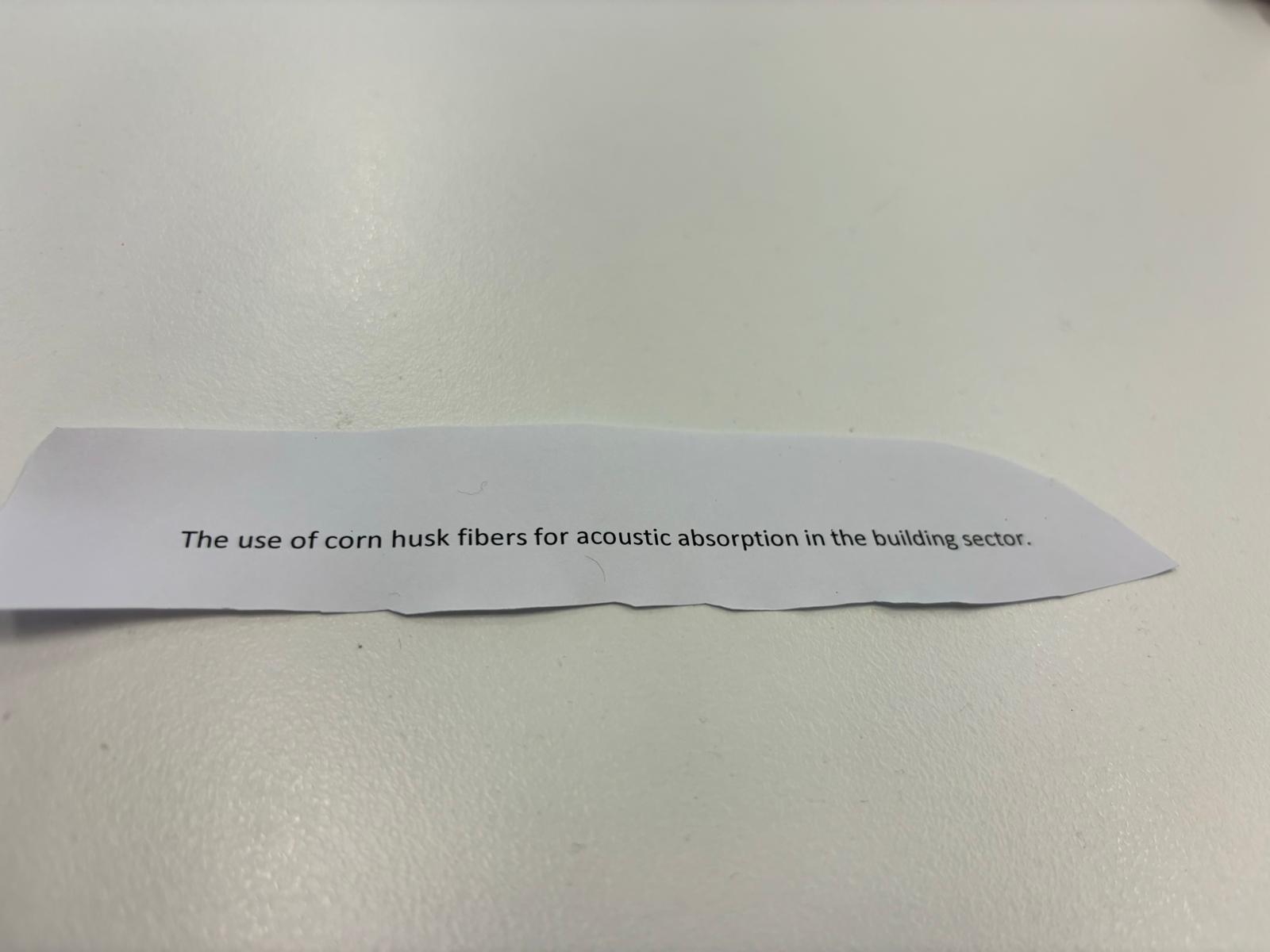 The use of corn husk fibers for acoustic