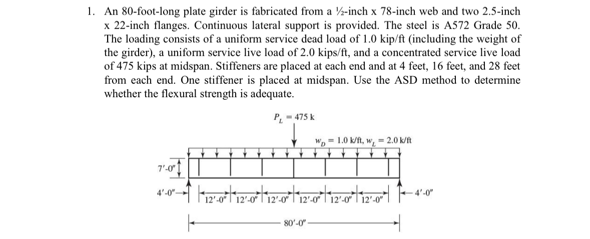 An 8 0 - foot - long plate girder is fabricated