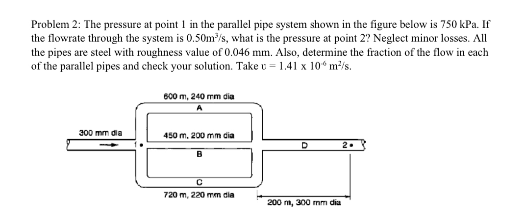 Problem 2 : The pressure at point 1 in the