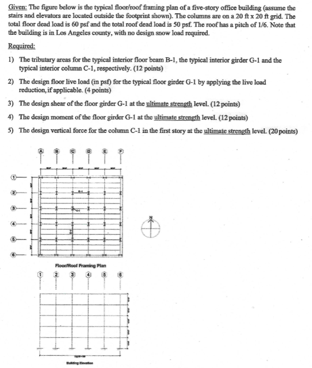 Given: The figure below is the typical floor /
