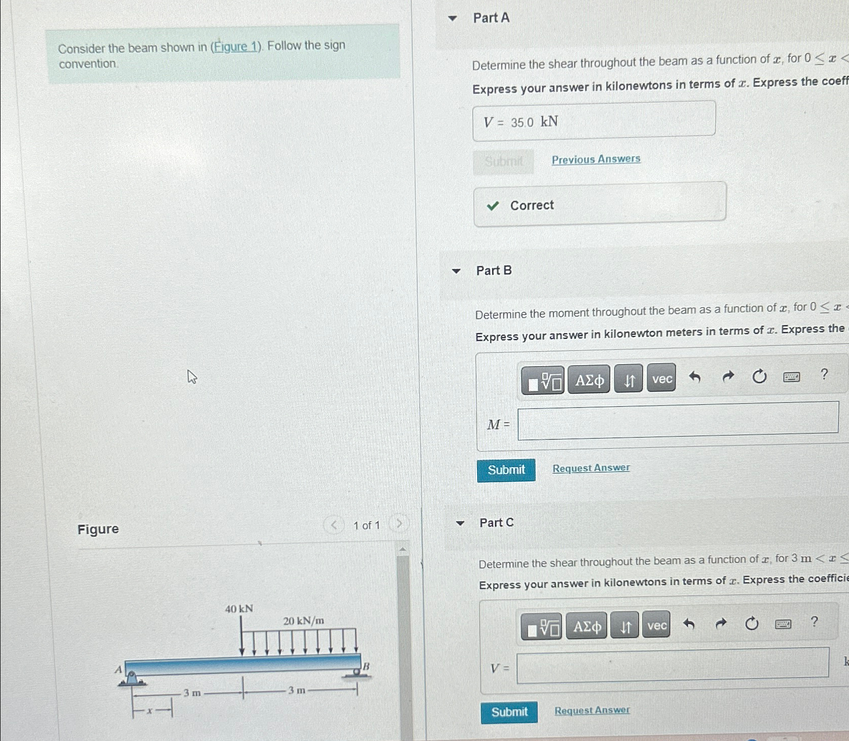 Part A Consider the beam shown in ( Figure 1 ) .