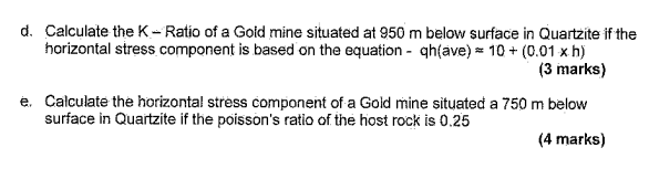 d . Calculate the K - Ratio of a Goid mine