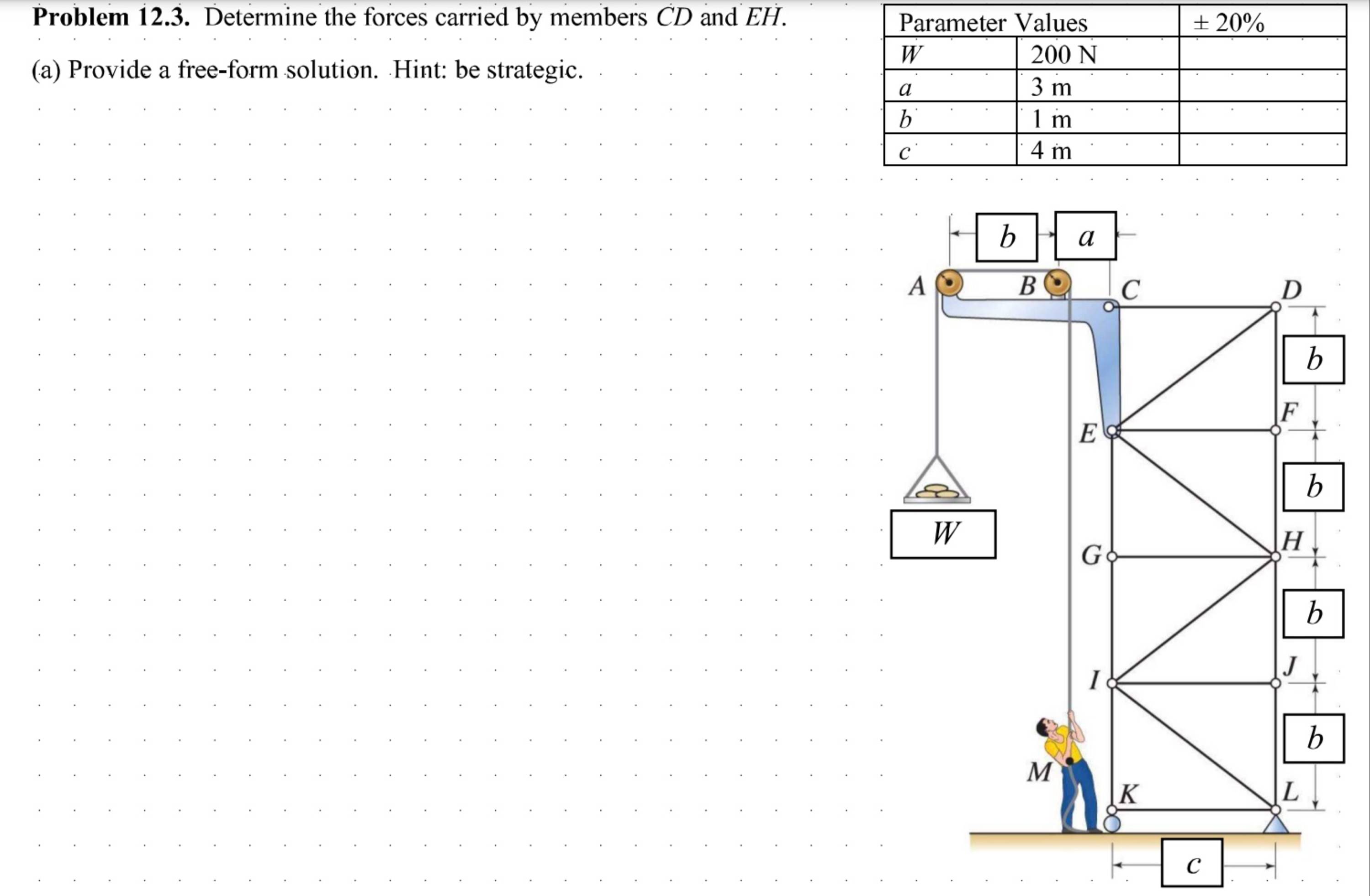 Problem 1 2 . 3 . Determine the forces carried by