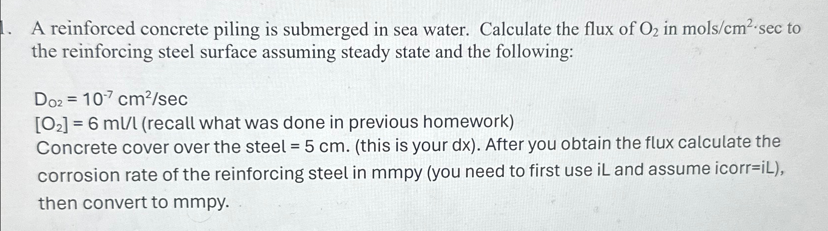 A reinforced concrete piling is submerged in sea