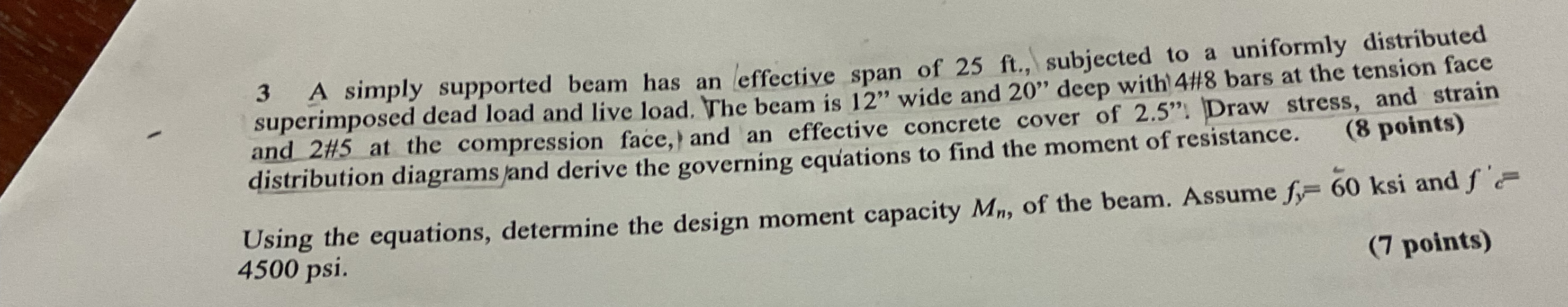 3 A simply supported beam has an effective span