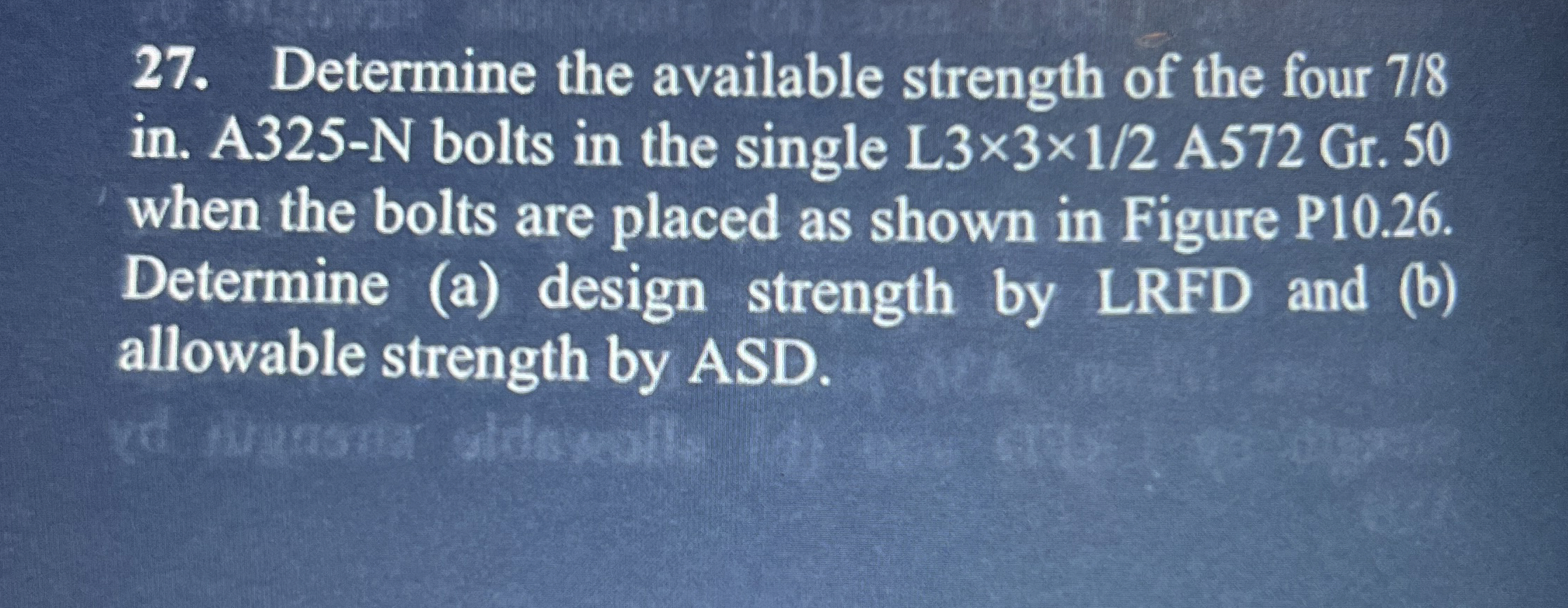 Determine the available strength of the four 7 8