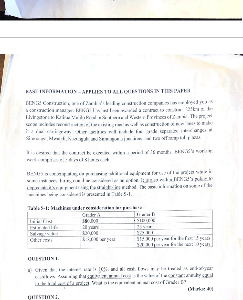 BASE INFORMATION - APPLIES TO ALL QUESTIONS IN