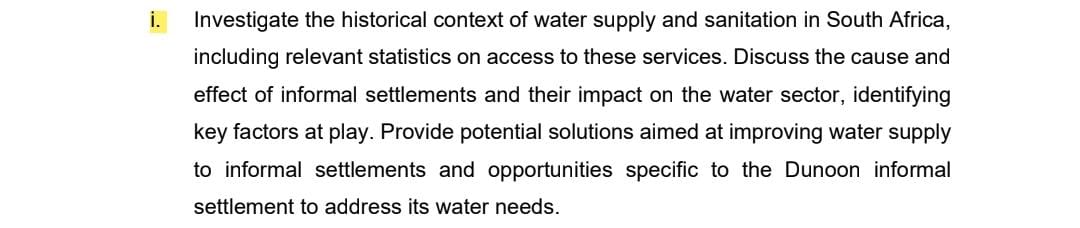 i . Investigate the historical context of water