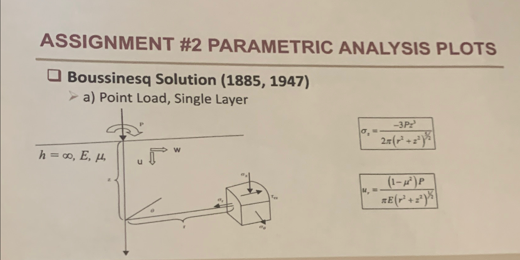 ASSIGNMENT # 2 PARAMETRIC ANALYSIS PLOTS