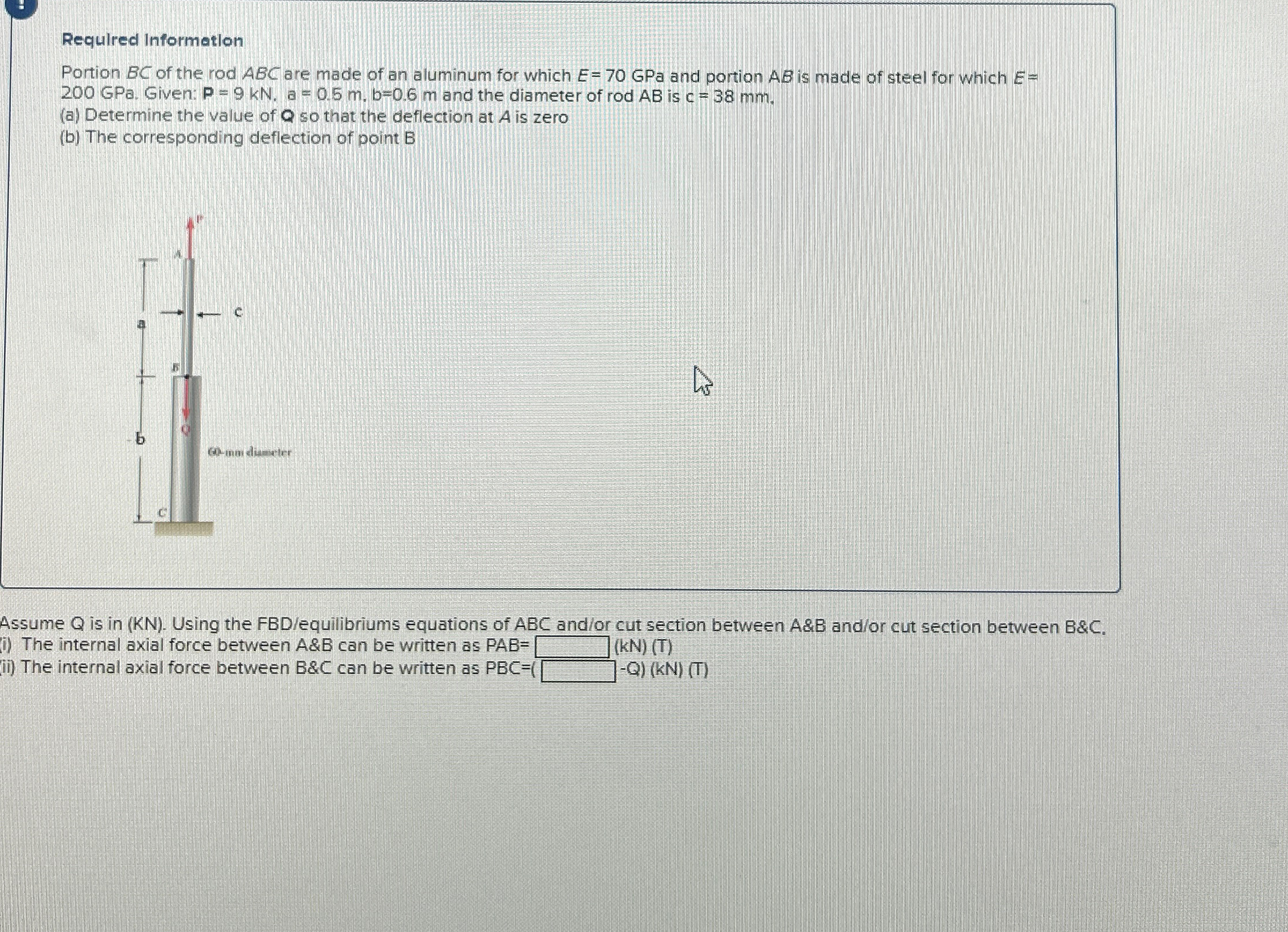 Requlred Informatlon Portion B C of the rod ABC