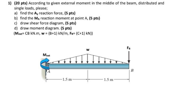 ( 2 0 pts ) According to given external moment in