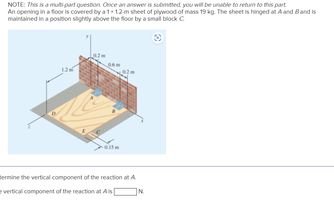 Determine the vertical component of the reaction