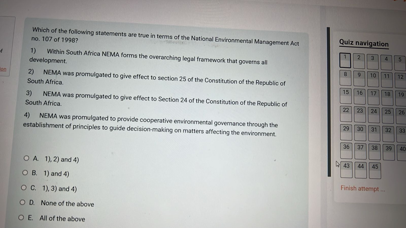 Which of the following statements are true in