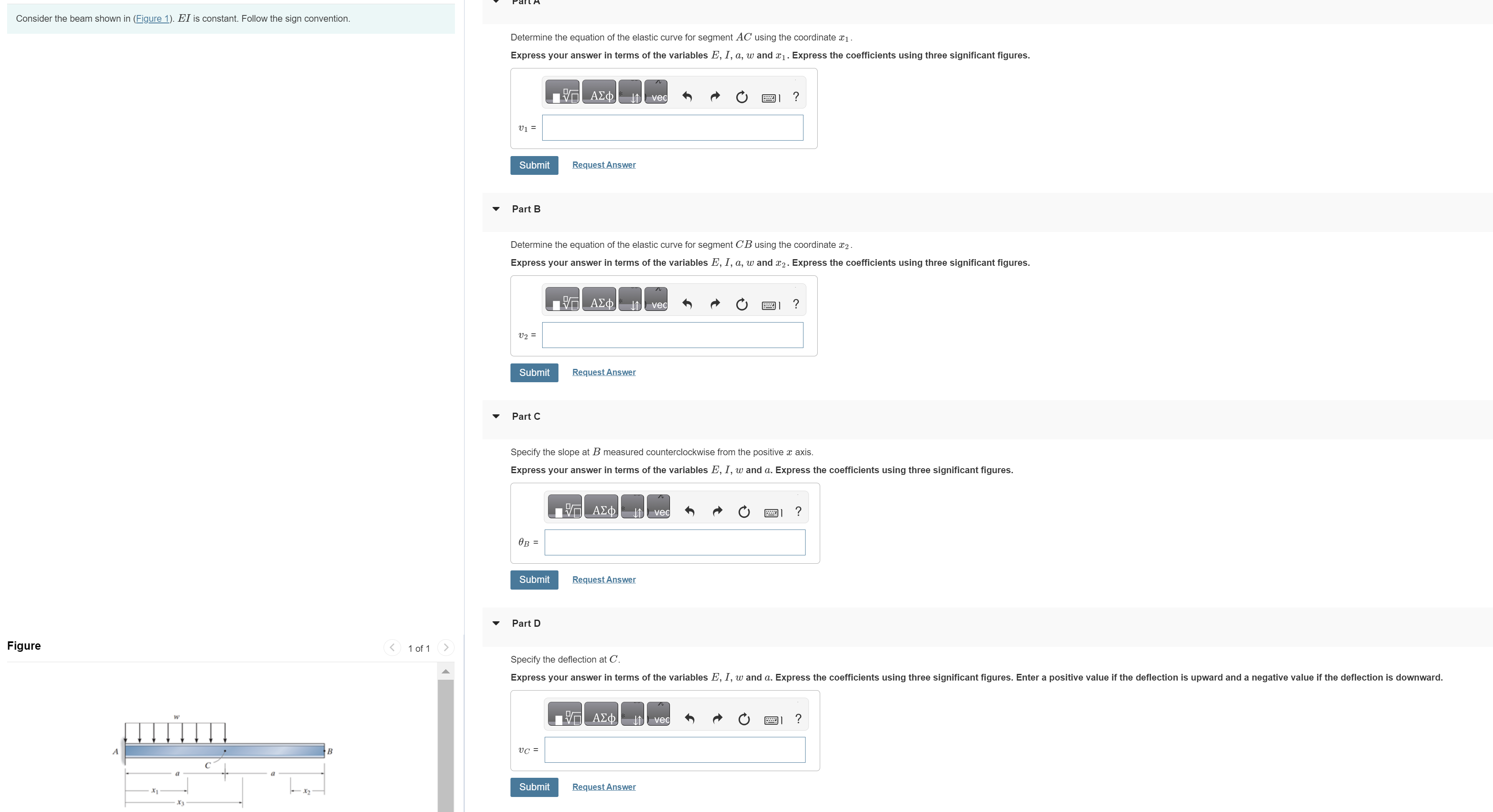 Determine the equation of the elastic curve for