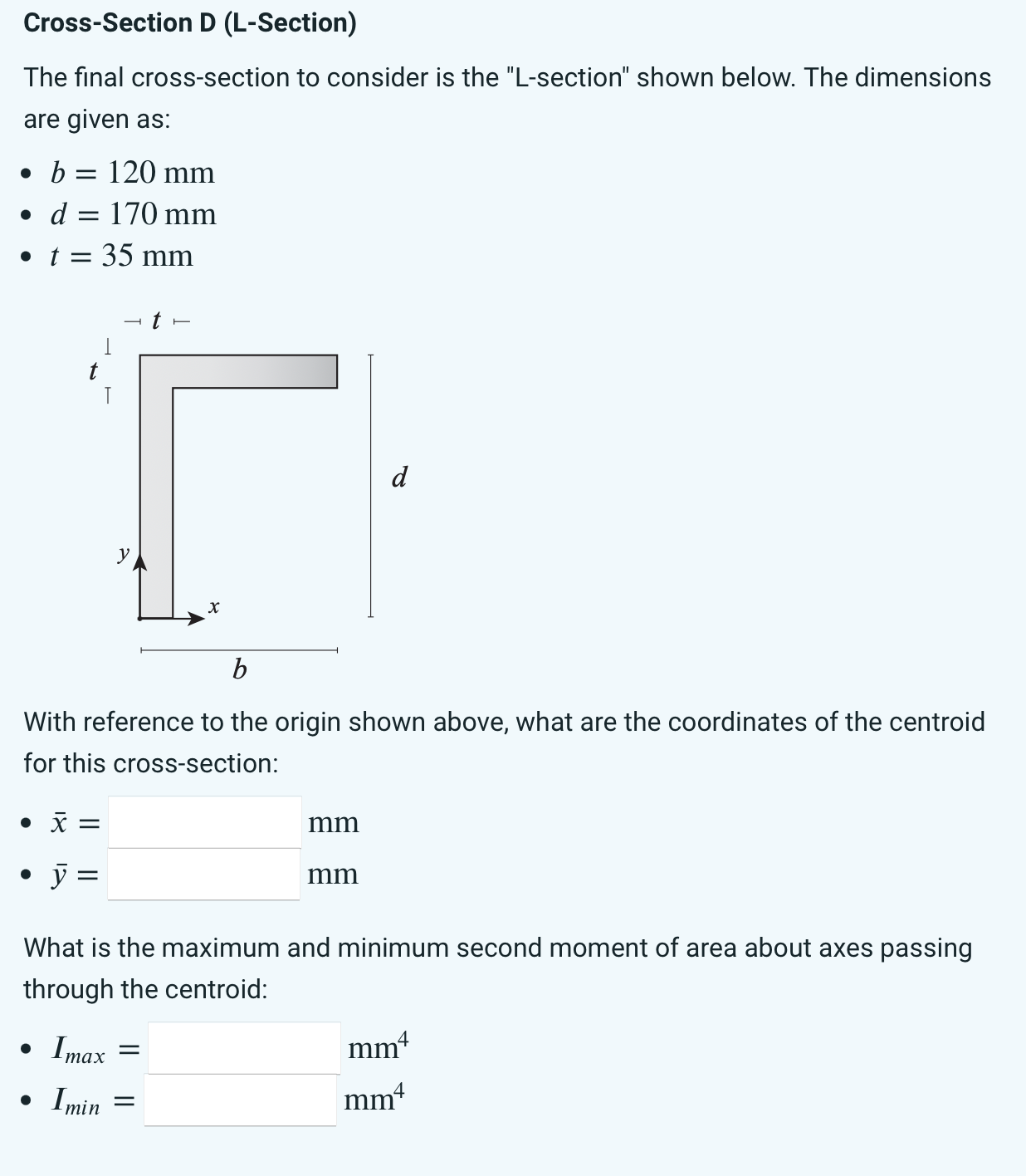 Cross - Section D ( L - Section ) The final cross