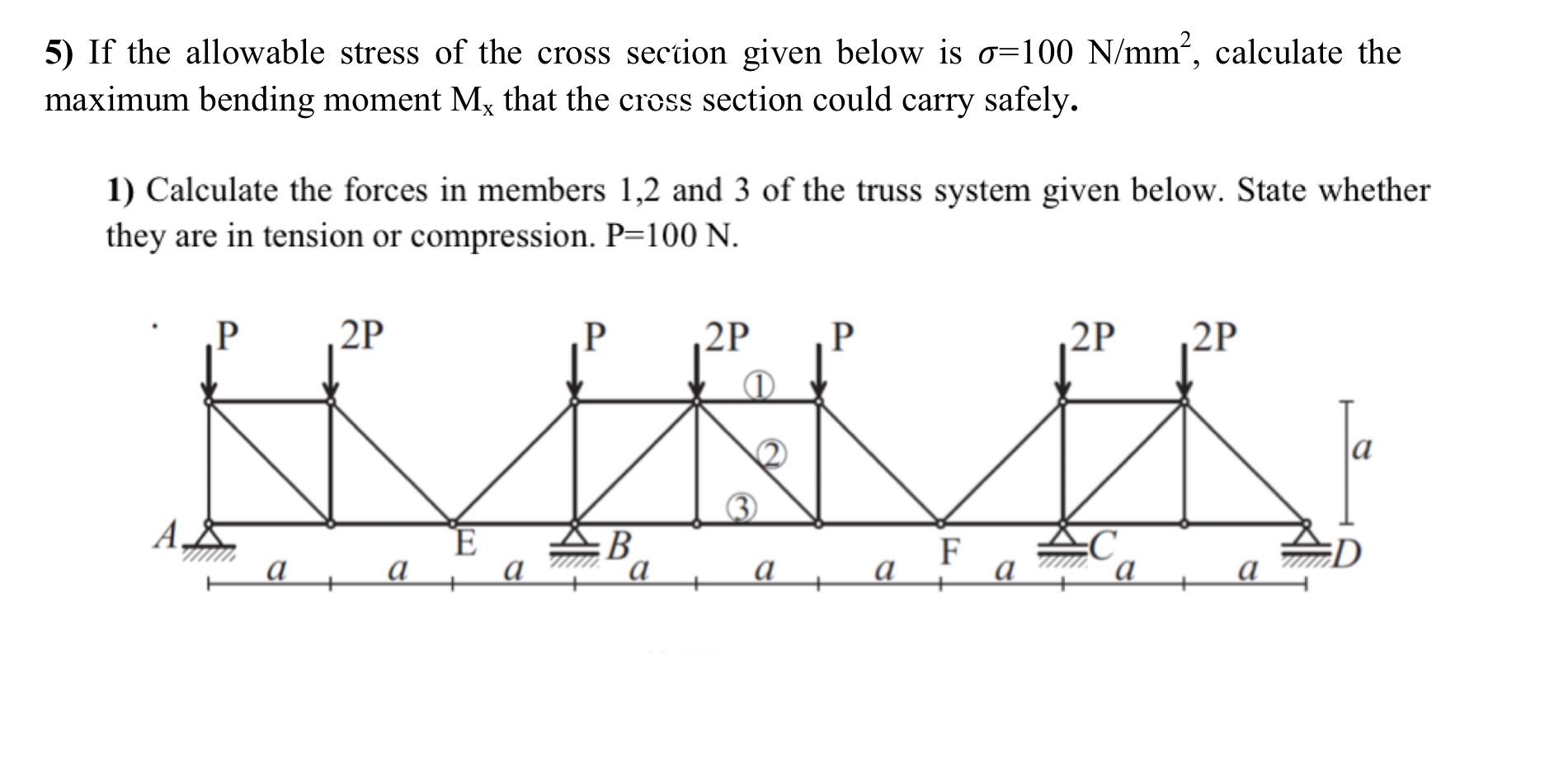 If the allowable stress of the cross section