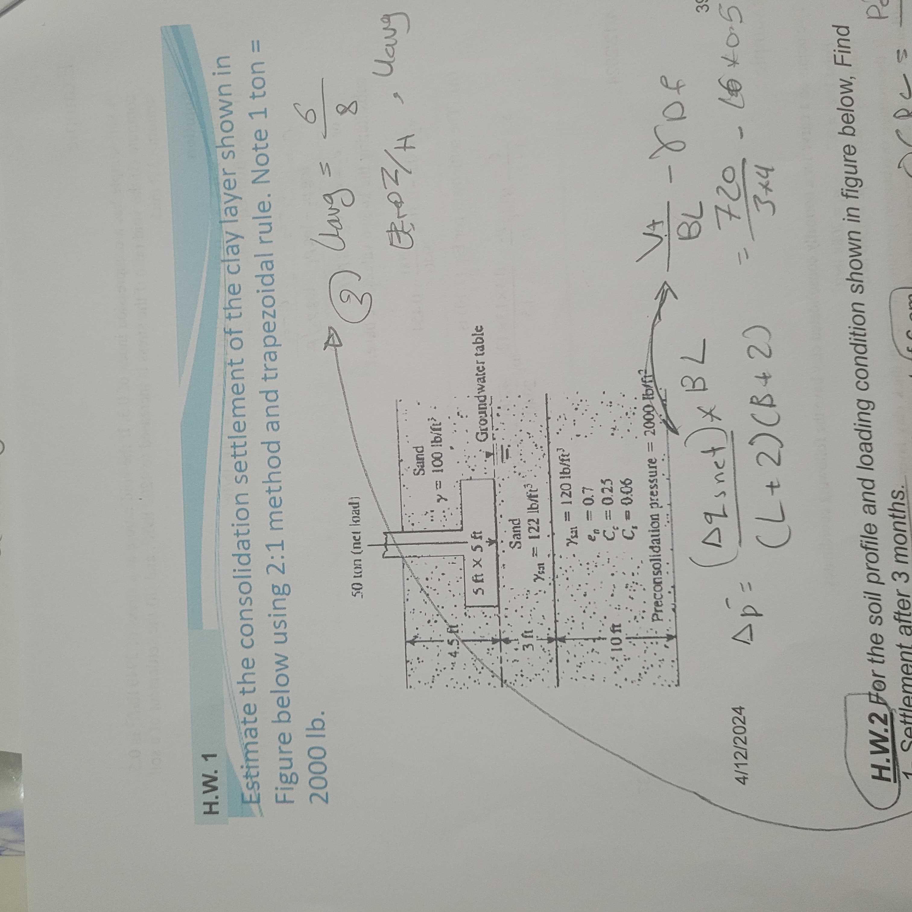 estimate consolidation settlement