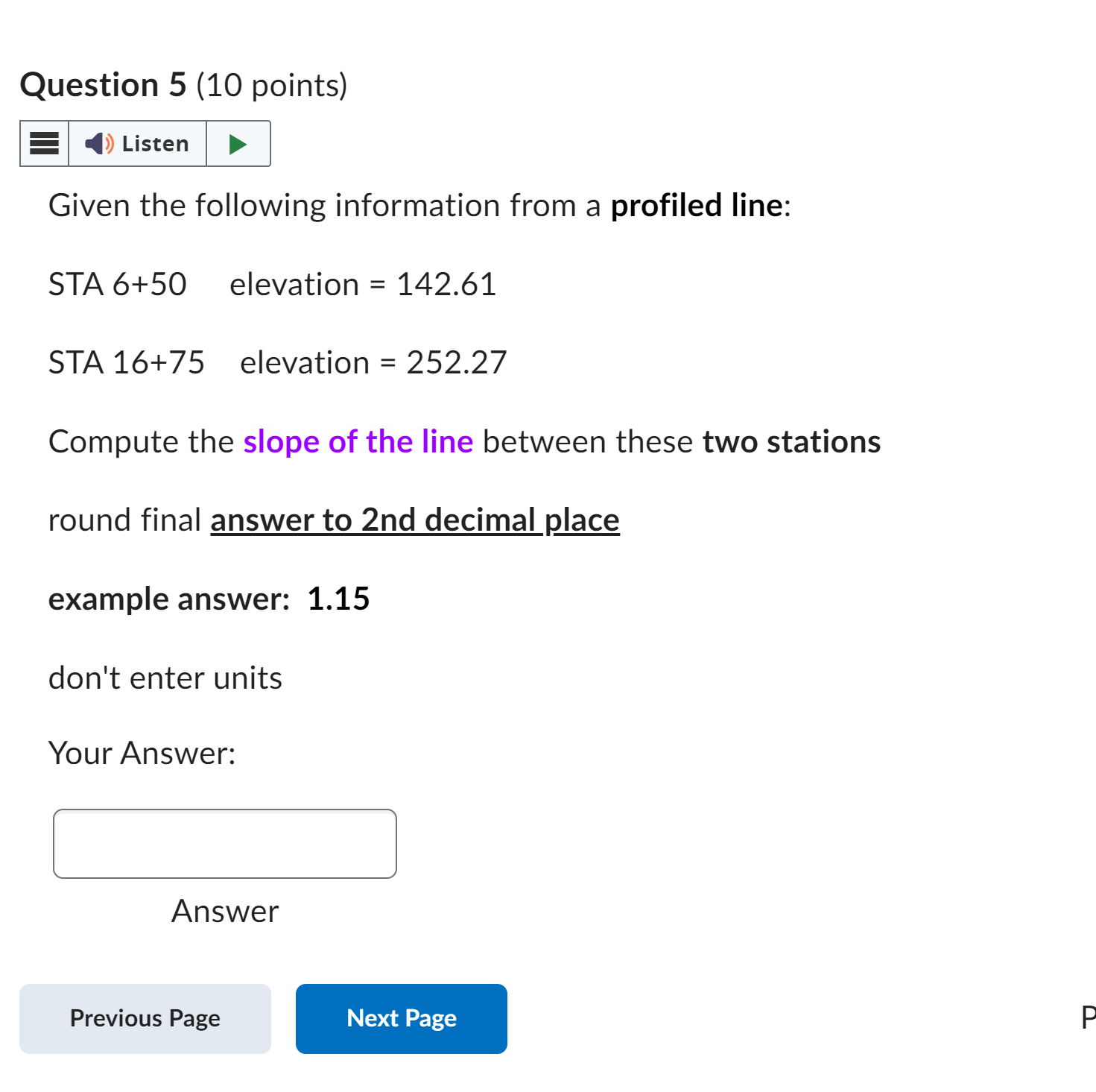 Question 5 ( 1 0 points ) Given the following